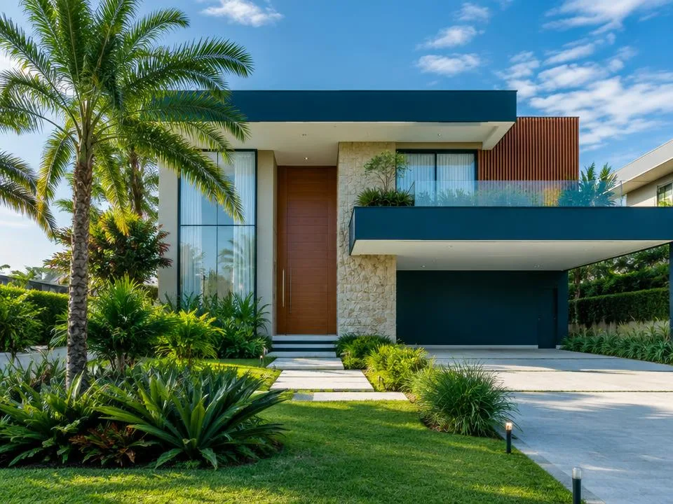 Casa com jardim que pode ser usada como garantia